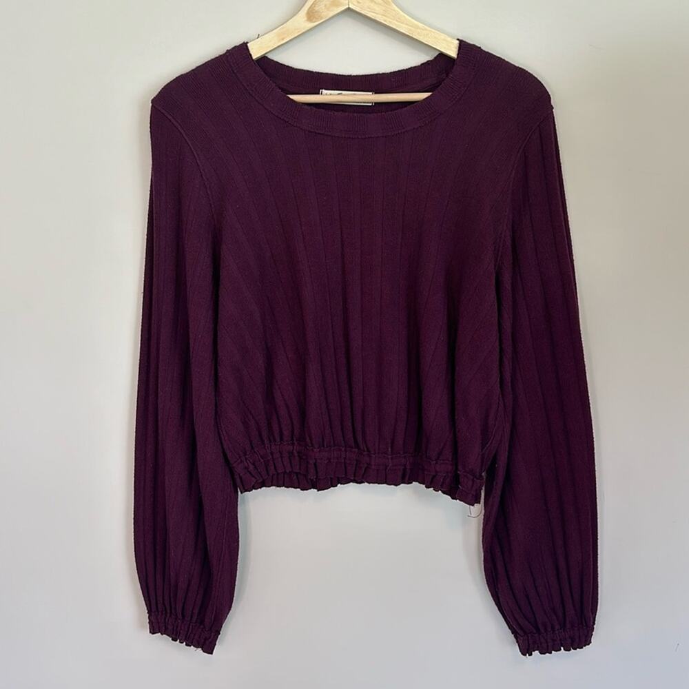We the Free Free People Cinched Top We the Free Purple Shirt Scoop Neck